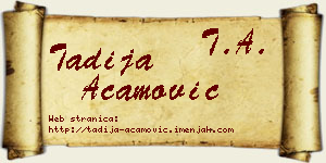 Tadija Acamović vizit kartica